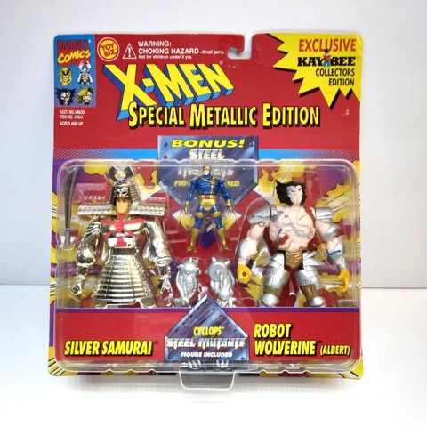 X-Men Steel Metallic Edition Wolverine Cyclops Silver Samurai Action Figures New Cover