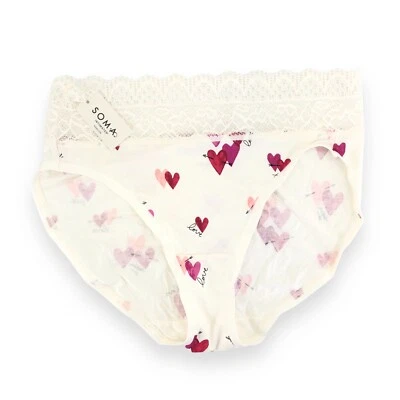 Soma Embraceable SS Enchanting Lace High Leg ~Heart To Miss Ivory~ Size: M [NWT] - Image 1 of 3