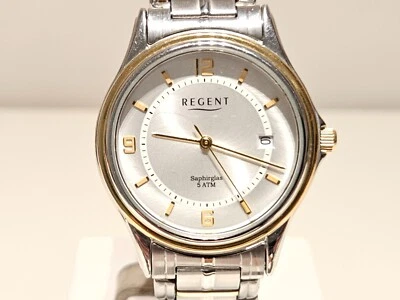 VINTAGE ELEGANT 37mm MEN'S TWO TONE STAINLESS STEEL SWISS QUARTZ WATCH "REGENT" - Image 1 of 4