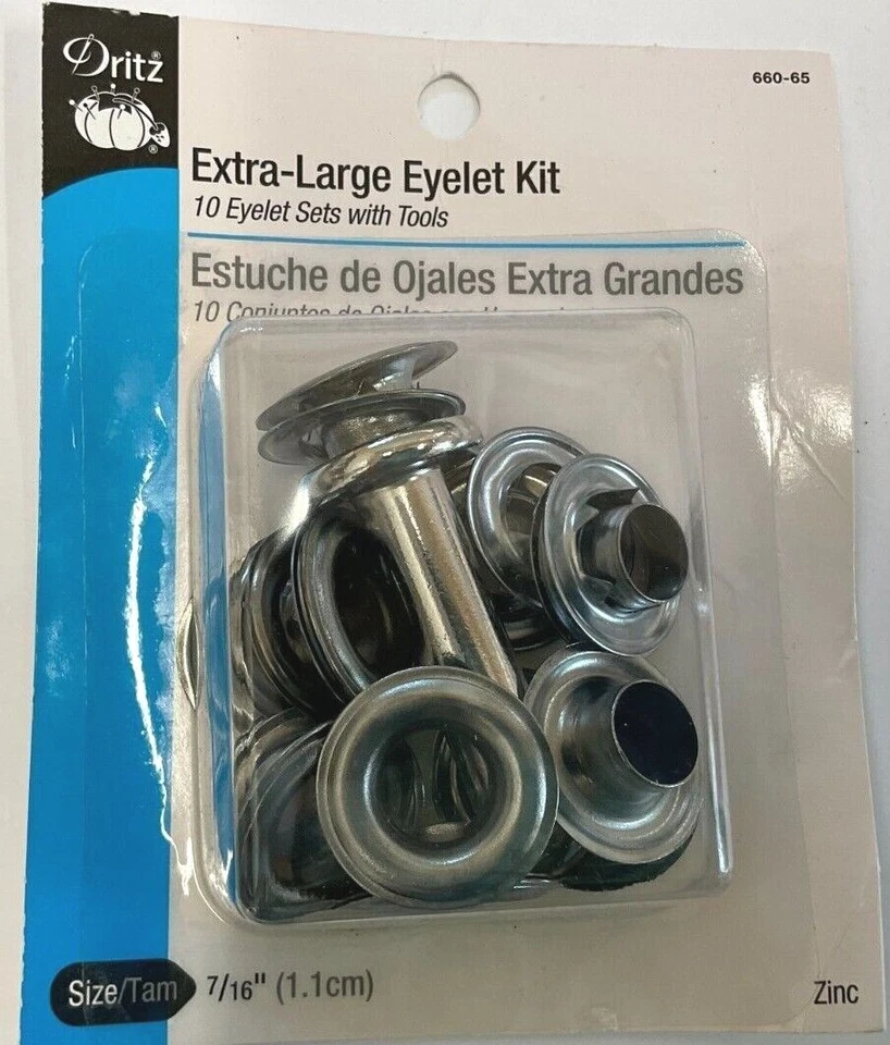 DRITZ #660-65 EXTRA LARGE EYELET KIT - SIZE 7/16" (10 SETS WITH TOOLS) - Image 1 of 1