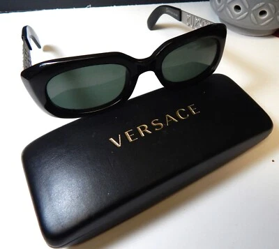 GAFAS DE SOL VERSUS VERSACE Gianni MOD E33/A Col 852 Vintage Negro Plata Italia Foto 1 de 4