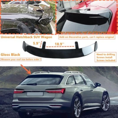 For 2020-24 AUDI A6 Allroad Gloss GT-Style Rear Roof Spoiler Wing 51'' Universal - Image 1 of 4