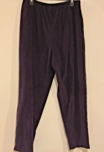 Apparenza womens LARGE purple Stretch Pants Soft Elastic Dressy Pull-Ons - Picture 1 of 3