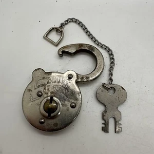 Vintage Secure Lever Padlock Working with Key #7 - Picture 1 of 5