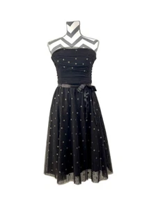 BCBGMaxAzria Brown Polka Dot Strapless Dress - Size M - Picture 1 of 12