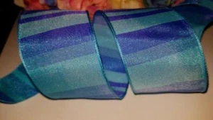 NASTRO BORDATO FILO FRANCESE 2m - Striscia taffetà blu 1,5" bordo artigianale - Foto 1 di 1