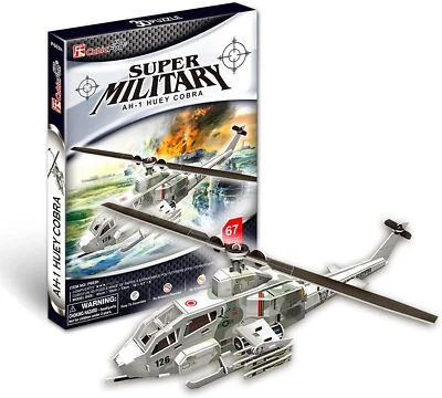 CUBIC FUN 67 Pcs 3D Model Building Kit Bell AH-1 Huey Cobra Military Helicopter - Image 1 of 4