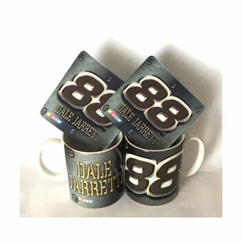 NASCAR- Dale Jarrett #88 MEMORABILIA Coffee Mug and Coaster New vintage Gift Mug Cover