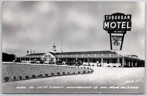 RPPC Wisconsin Milwaukee WI Suburban Motel 27th Street Real Photo Postcard - Picture 1 of 2