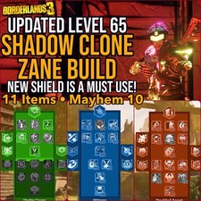 Borderlands 3 [PS4] Level 65 SHADOW CLONE ZANE [Moxsy] Build - Mayhem 10