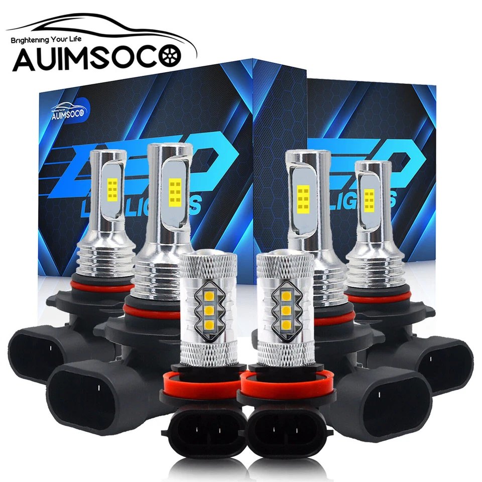 For 2013-2014 2015 Honda Accord Combo LED Headlight Fog Lights 6 Bulbs Kit 6000K - Image 1 of 4