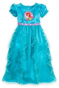 Disney Little Mermaid Ariel Girl's Fancy Dress-Up Ruffled Satinet Nightgown Gown - Picture 1 of 6