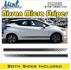 Calcomanías Nissan Micra Rayas Laterales N-SPORT ACENTA TEKNA Gráficos GRATIS P&P 002 - Imagen 1 de 4