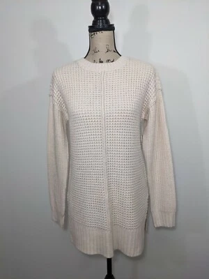 Arizona Jean Co Women’s Oatmeal Crew Neck Knit Sweater Long Sleeve Textured S - Image 1 of 4