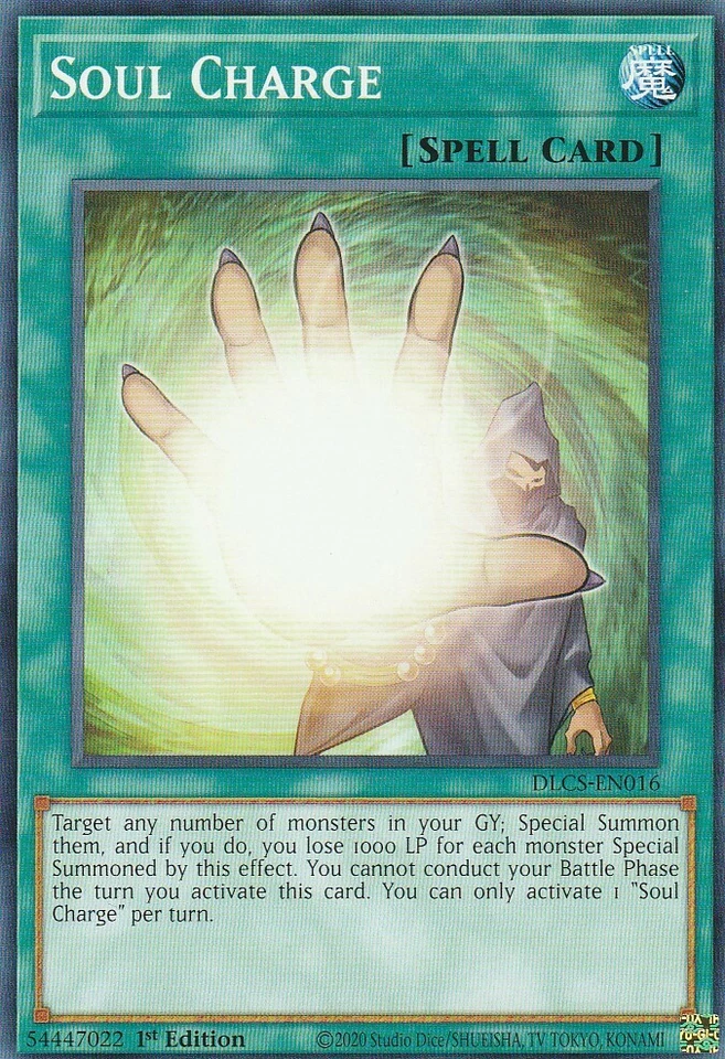 YUGIOH CARD 1 X SOUL CHARGE DLCS-EN016 1ST EDITION - Image 1 of 1