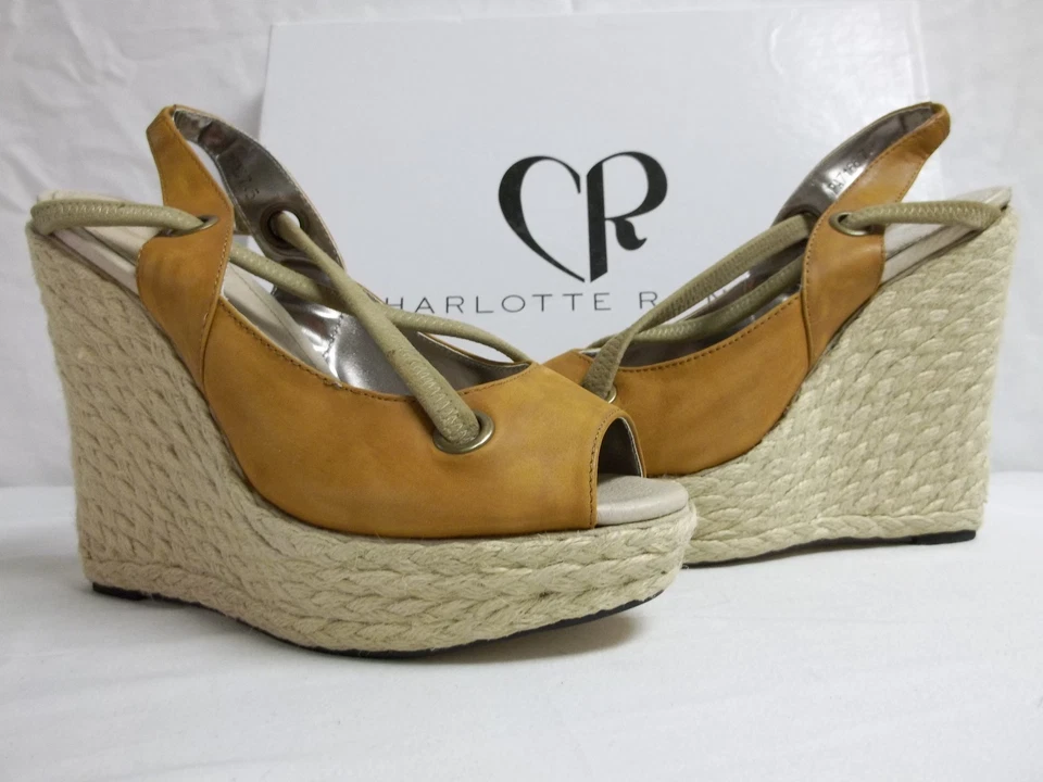 Nuevos zapatos para mujer Charlotte Ronson talla 7,5 M Joshephine cuero camel cuñas Foto 1 de 4