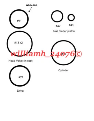 Aftermarket O-ring Kit for Bostitch RN45-B Coil Roofing Nailer RN45B