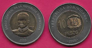 DOMINICAN REP 10 PESOS 2005 UNC BUST OF GENERAL MATIAS RAMON MELLA FACING,VALUE - Picture 1 of 1