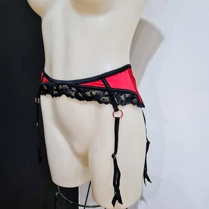 Women's size 12 'BRAS N THINGS' Gorgeous black and red suspender belt - BNWOT - Picture 1 of 5