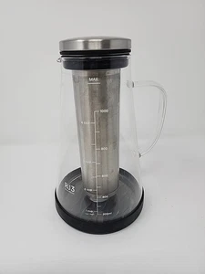 Ovalware RJ3 Cold Brew Coffee & Tea Maker 1000ml Glass Pitcher Stainless Steel - Picture 1 of 5