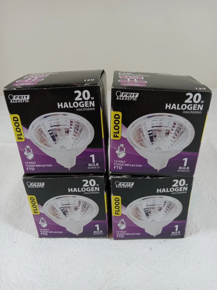 Feit electric 20 Watts Lighting G4 Flood Reflector FTD 12V Bulbs X 4 - Image 1 of 3