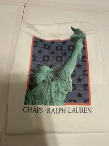 Vintage Chaps Ralph Lauren Men's Large White Graphic T Shirt NWT Liberty USA - Picture 1 of 5
