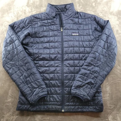 Patagonia Jacket Mens Medium Blue Nano Puff Quilted Insulated Full Zip Coat - Image 1 of 4