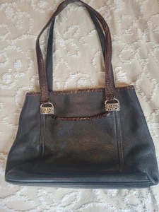 Beautiful Brighton Black Brown Leather Shoulder Purse Handbag - Picture 1 of 7