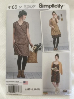 Simplicity 2016 Sewing Pattern 8186 Women's Dress Size 4-12 Dottie Angel Uncut - Image 1 of 3