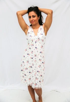 Womens Sizes 12-22 Bright Floral Print Sleeveless Petticoat Cotton Nightie - 007 - image 1 of 4