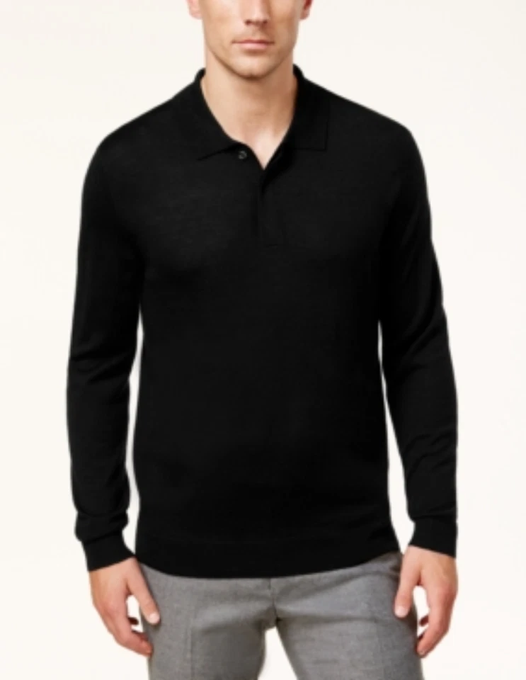 Suéter Polo Club Room Hombres Mezcla Lana Merino Negro Talla M Foto 1 de 1