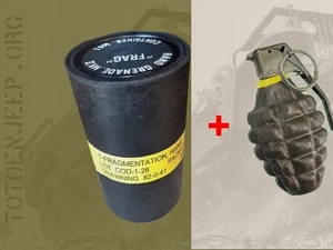 TUBE GRENAD FRAG MK2 MKII TYPE1 + ANANAS INERTE JOUET .... jeep willys us WW2 - Imagen 1 de 4