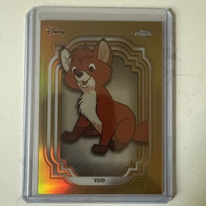 Tod 31/50 Gold Fox & The Hound Disney Topps Chrome 2024 - Picture 1 of 3