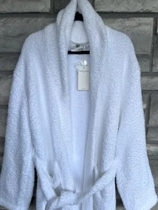 New $160 Kashwére Adult Unisex Seasonless Lightweight Robe, White, Large - Picture 1 of 8
