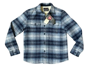 Faherty High Pile HP Fleece Lined Wool CPO Blue Plaid Jacket Men’s Size S - Bild 1 von 6