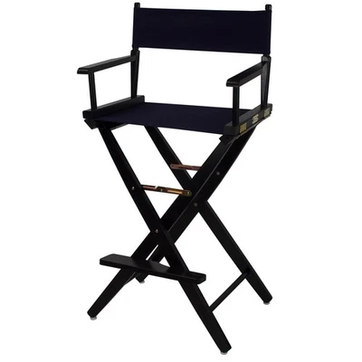 American Trails Black Frame Navy Canvas 30" H Bar Height Directors Chair - Image 1 of 4