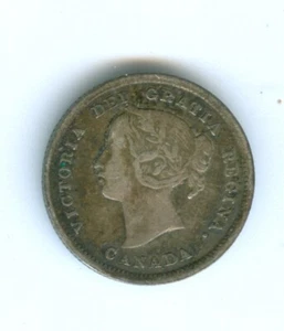 CANADA 1896 FIVE CENT SILVER ---CIRCULATED - Picture 1 of 2