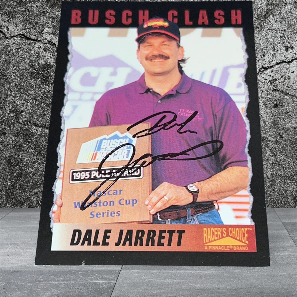 Dale jarrett 1996 PINNACLE RACERS CHOICE BUSCH NASCAR VINTAGE autographed card - Image 1 of 1