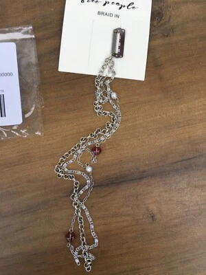 Nuevo accesorio de extensión Free People cadena pelo trenza plateada Foto 1 de 4