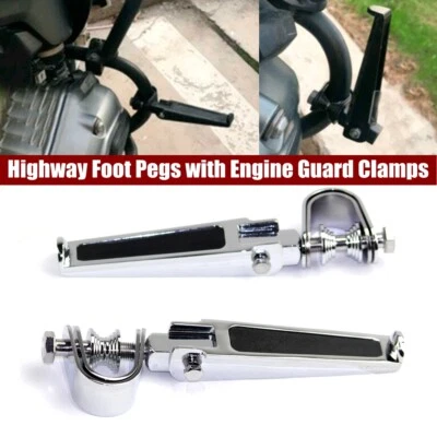 Clavijas de pie con abrazadera en U para motocicleta con abrazadera de protección de motor de carretera para Harley-Davidson Foto 1 de 4