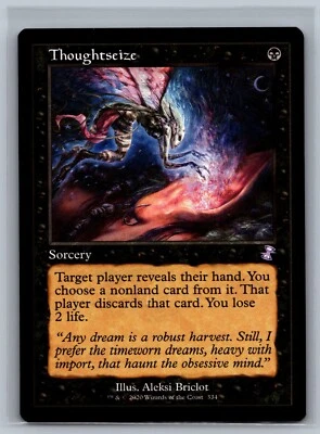 Magic MTG Time Spiral Remastered Timeshifted Thoughtseize #334 TCG CCG - Image 1 of 2