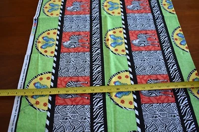 Por 1/2 yarda, rayas brillantes de cebra y mariposa, Benartex/Grammie & Mimi's, N2345 Foto 1 de 4