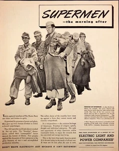 1943 Electric Light and Power Captured German Troops WWII Vintage Print Ad - Picture 1 of 7