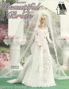 Beautiful Bride Annie's Attic Crochet Fashion Doll Wedding Dress Pattern #871319 - Picture 1 of 2