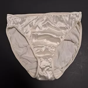 vintage Victoria's Secret Second Skin White Ivory Satin Panty Sz L Silky Wedding - Picture 1 of 16