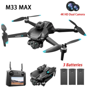 M33 MAX Drone WIFI FPV 4K HD Dual Camera Quadcopter 4.5" Screen Remote Control - Picture 1 of 26