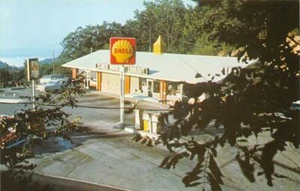 CLINCH MOUNTAIN LOOKOUT Shell Gas Station Roadside Thorn Hill TN c1960s Postcard - Picture 1 of 2