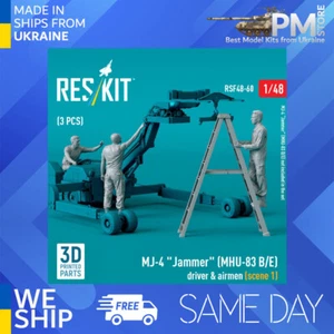 Reskit RSF48-0060 1/48 MJ4 Jammer MHU-83 B/E driver airmen scene1 3pcs 3DPrinted - Picture 1 of 4