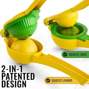 Metal 2-in-1 Lemon Squeezer - Sturdy Max Extraction Hand Juicer Lemon.... - Picture 1 of 5