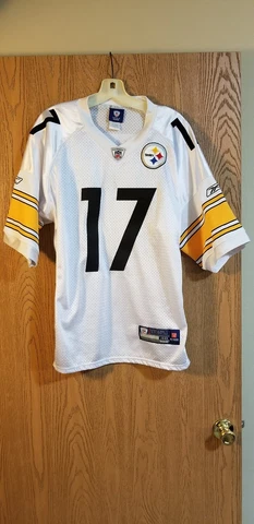 Mike Wallace #17 Pittsburgh Steelers Reebok On Field Sewn Jersey Size 48 EUC Cover